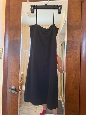 Black Midi Slip Dress
